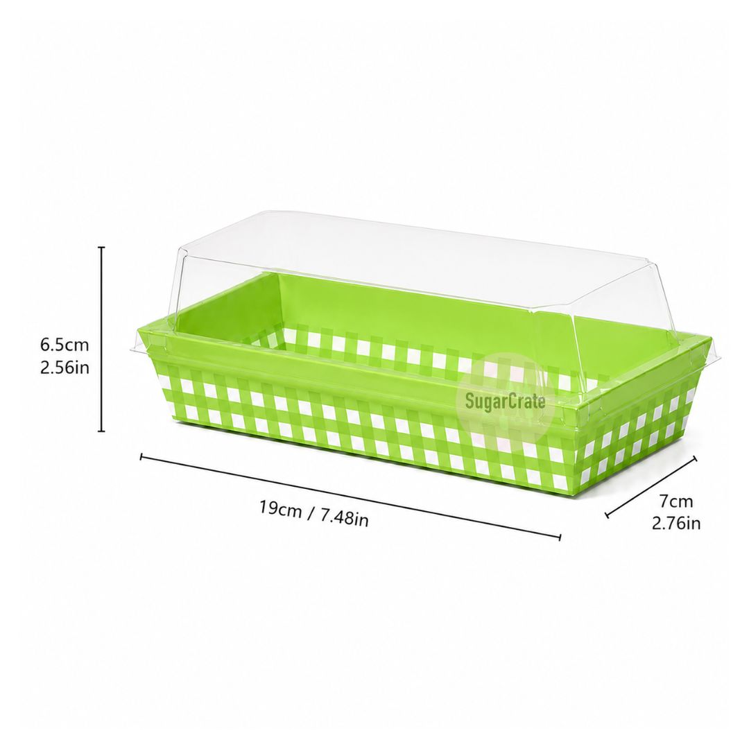 Green Checkered Pastry Box - 5 Pack
