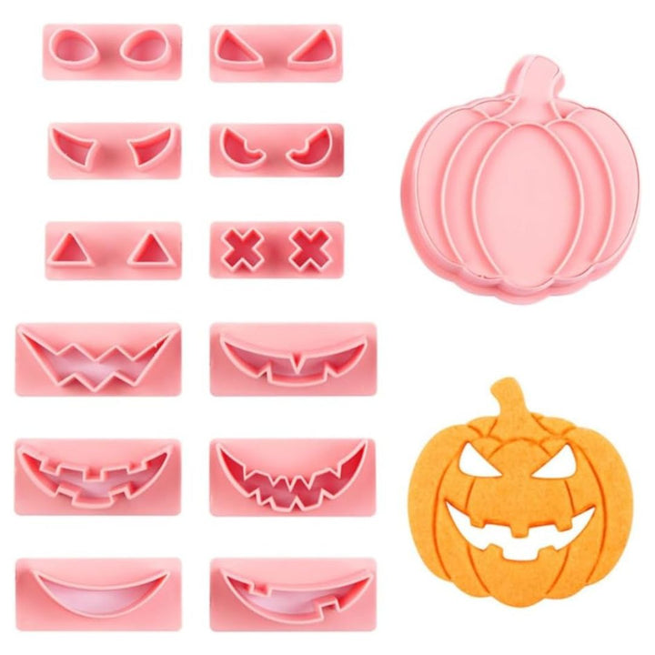 Halloween Pumpkin Plunger Cookie Cutters, 13 Piece Set