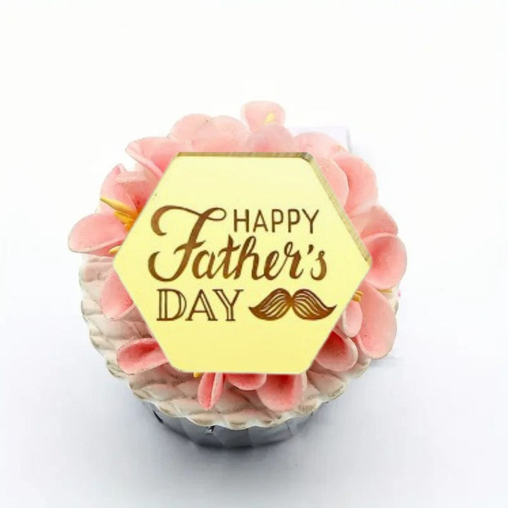 Happy Father’s Day Acrylic Cupcake Topper - Hexagon
