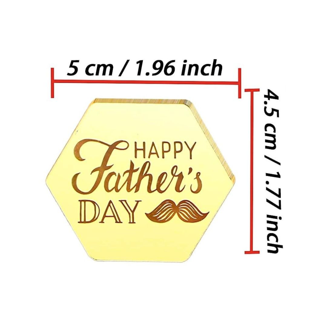 Happy Father’s Day Acrylic Cupcake Topper - Hexagon