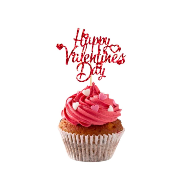 6 Piece Happy Valentine’s Day Cupcake Topper