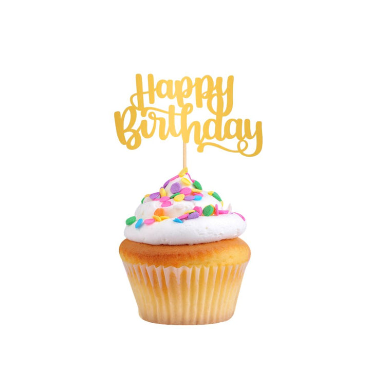 Happy Birthday Cupcake Topper Set