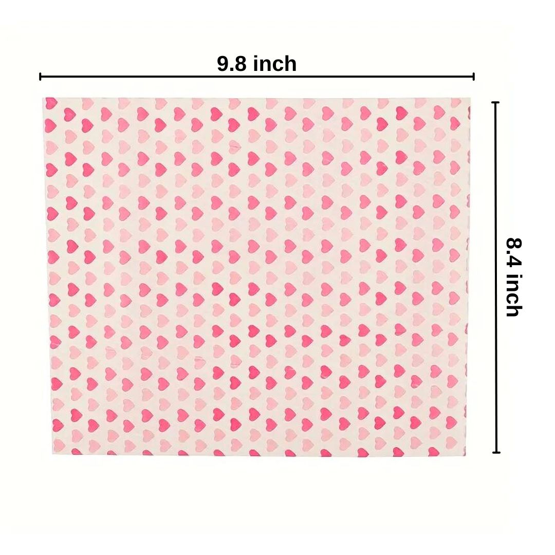 Heart Patterned Wax Paper - 10 Sheets