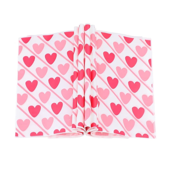 Large Pink Hearts Wax Paper - 15 Sheets