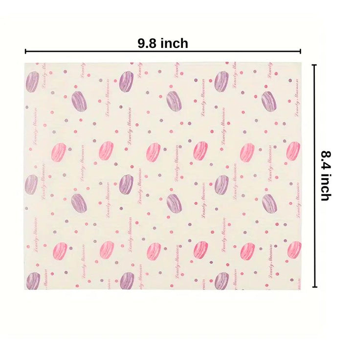 Macaron Patterned Wax Paper - 10 Sheets