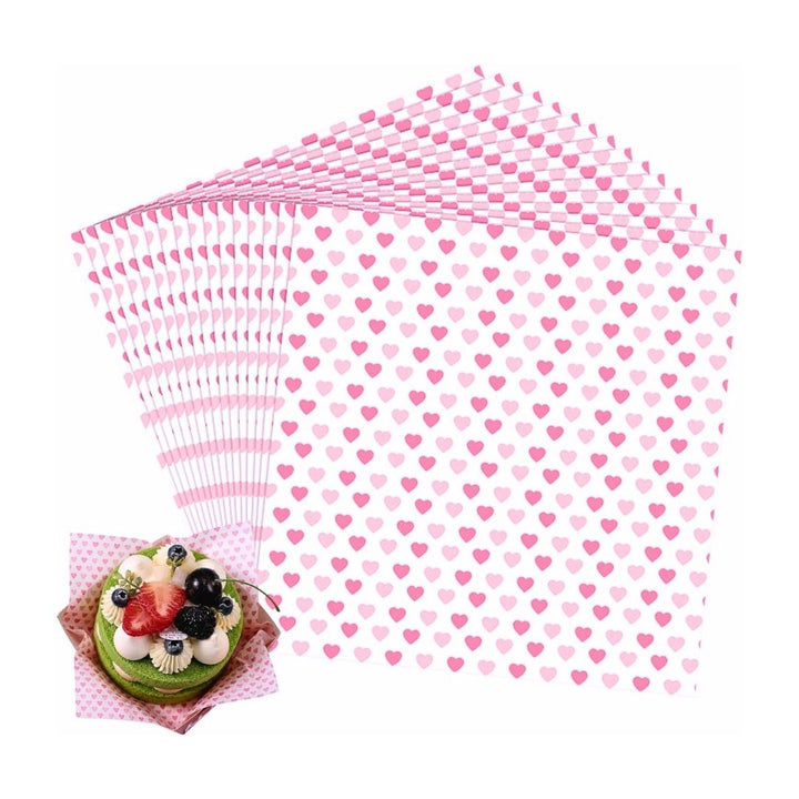 Mini Pink Hearts Wax Paper - 10 Sheets