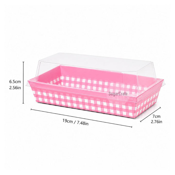 Pink Checkered Pastry Box - 5 Pack