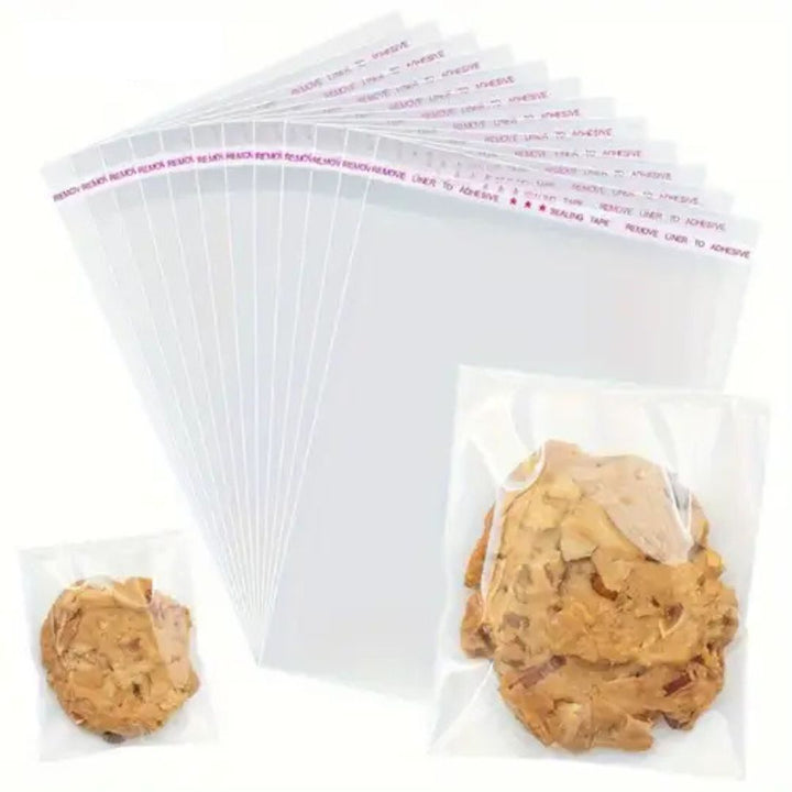 3”x5” Self-Sealing Cellophane Cookie Bags - 100 Pack