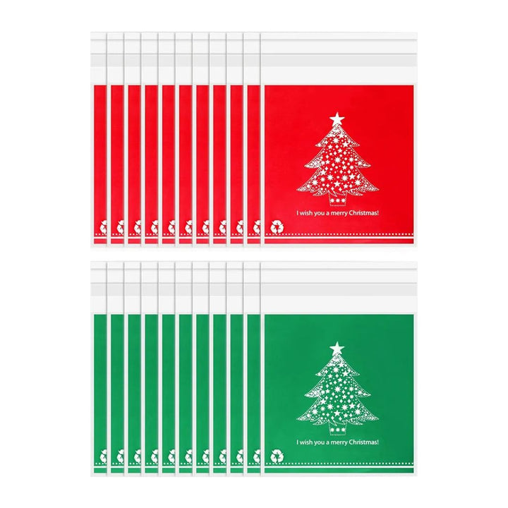 4”x4” Self-Sealing Christmas Cookie Bags - 50 Pack