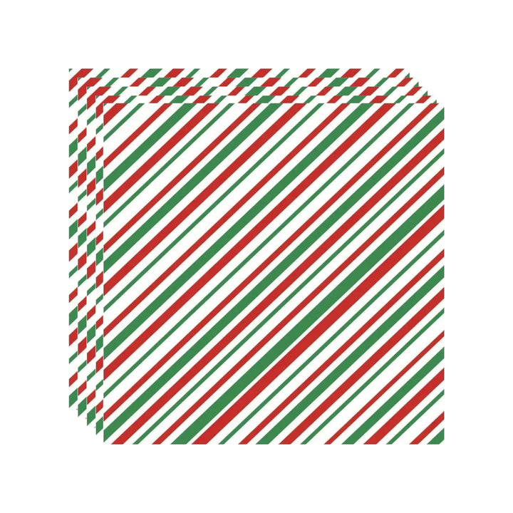 Striped Christmas Wax Paper - 10 Sheets