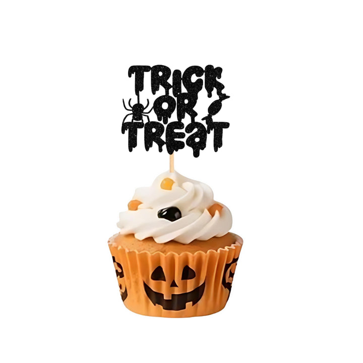 6 Piece Trick or Treat Cupcake Topper Set