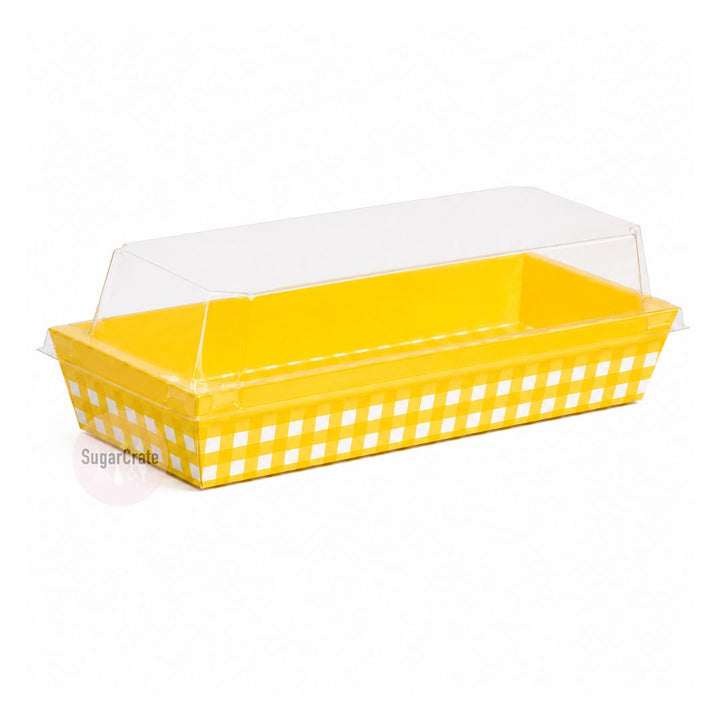 Yellow Checkered Pastry Box - 5 Pack