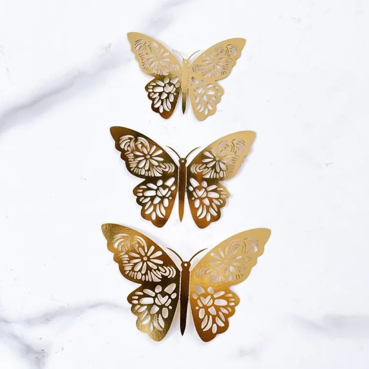 Gold Foil Butterfly Cake Toppers 