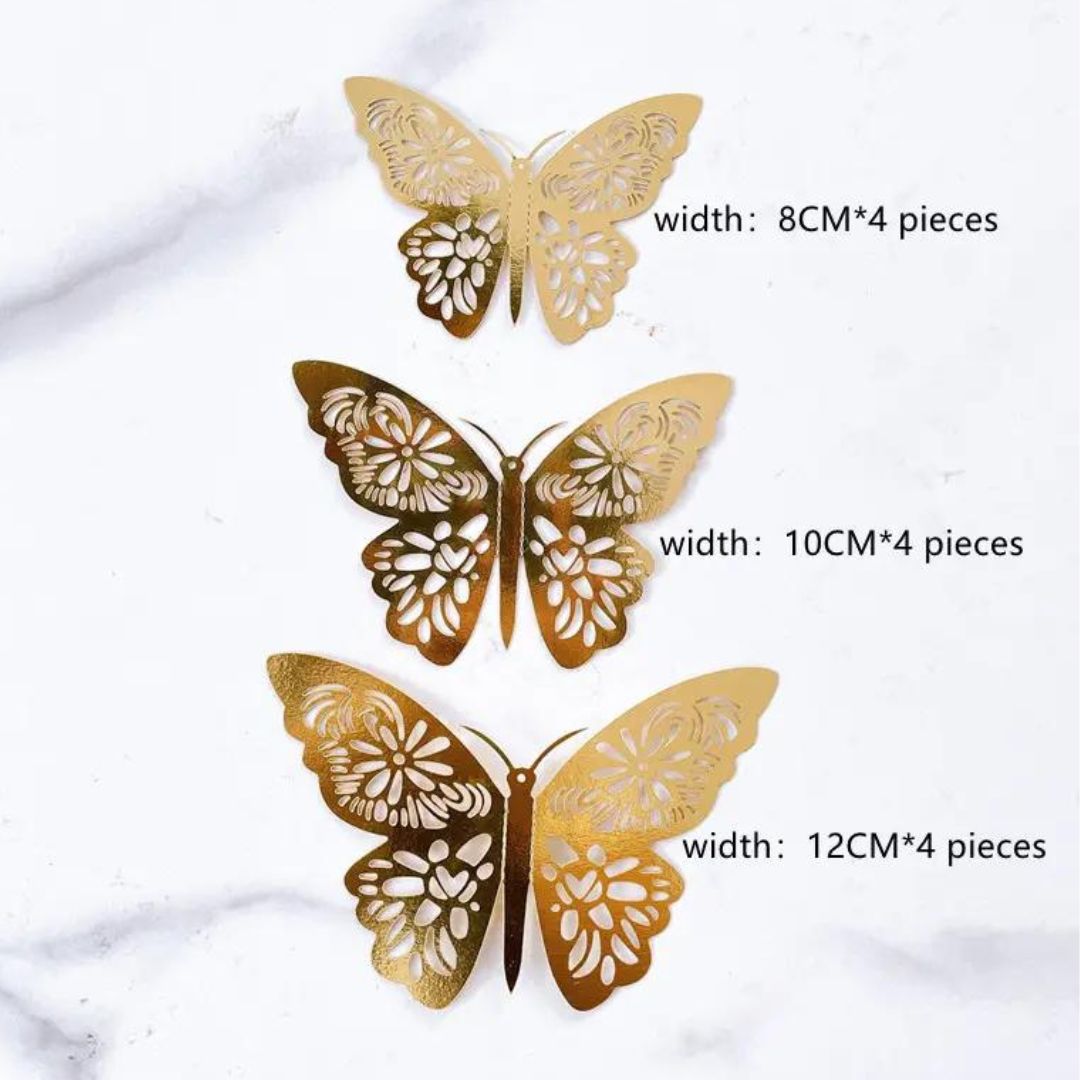 Gold Foil Butterfly Cake Toppers 