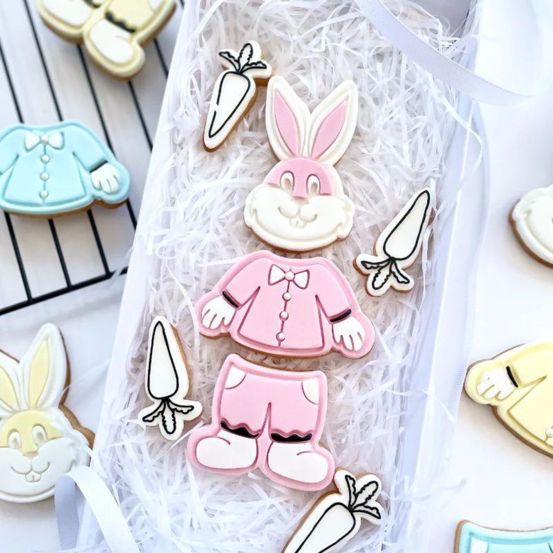 Rabbit Puzzle Set of 3 Easter Cookie Cutter and Stamp - LissieLou